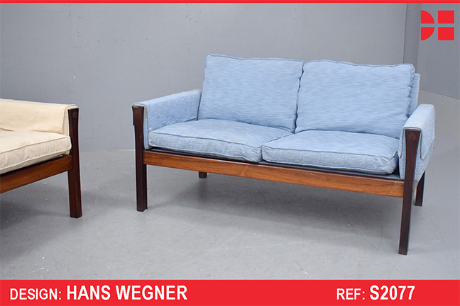 Hans Wegner design model AP62 2 seater sofa in rosewood