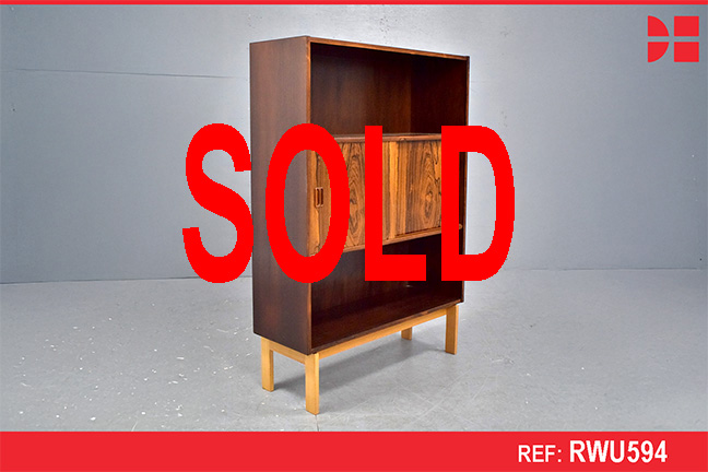 Vintage rosewood bookcase cabinet made by Danish Cabinetmaker | 1970s Design