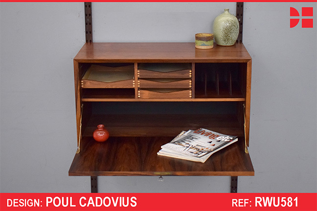 Vintage rosewood CADO drop-front cabinet 