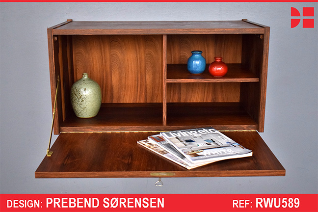 Locking drop front cabinet in rosewood | PS System