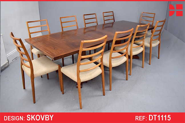 Large rectangular pedistal table in rosewood | Skovby