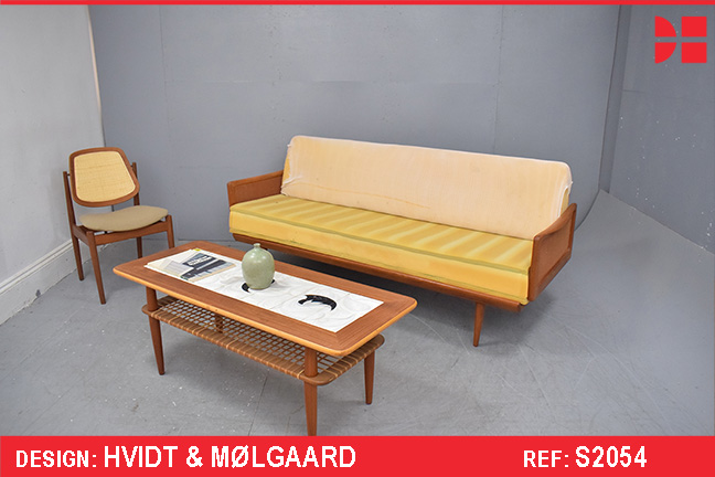 Vintage teak 3 seat sofa designed by Hvidt & Molgaard 
