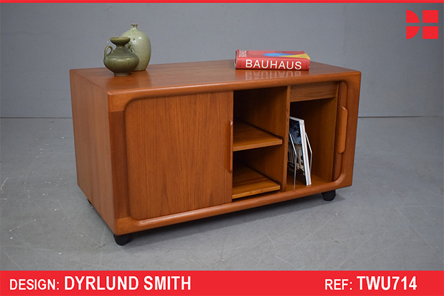 Dyrlund Smith teak media cabinet with tambour doors