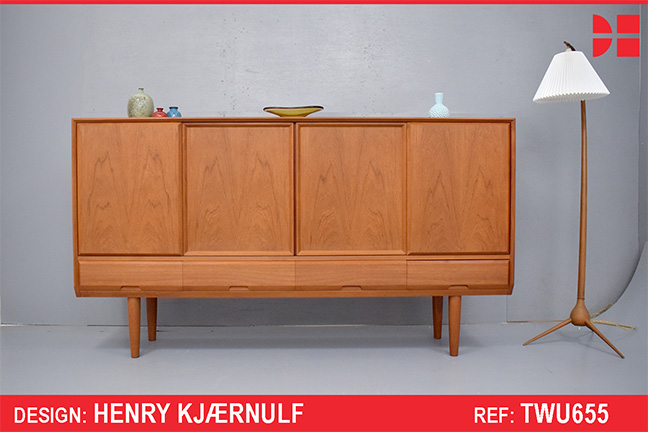 Henry Kjaernulf design sideboard in teak with 4 sliding doors | Model 16