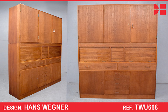 Impressive office cabinet in vintage teak | Hans Wegner Design